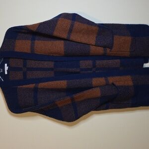 American Eagle Outfitters Navy and Brown Knit Sweater. Wool Blend. XS